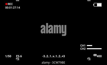 Interface d'enregistrement de caméra, superposition d'écran REC, modèle d'affichage du viseur vidéo Illustration de Vecteur