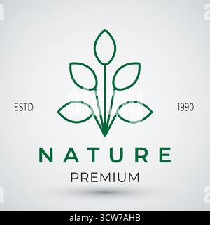 logo de feuille botanique simple concept de luxe biologique naturel Illustration de Vecteur