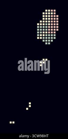 Carte en pointillés de Saint-Vincent-et-les Grenadines. Carte de style numérique du pays sur un fond sombre. Illustration de Vecteur