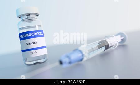 Illustration conceptuelle d'un vaccin antipneumococcique, utilisé pour protéger contre des maladies graves, telles que la pneumonie, la méningite et la septicémie. Banque D'Images