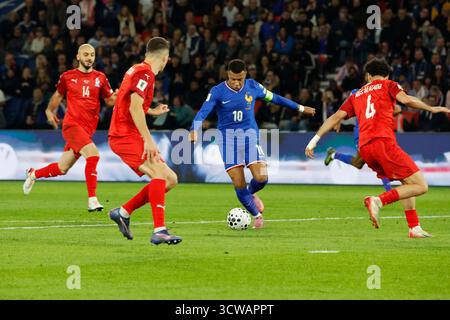 Paris, France. 10 octobre 2025. Le Français Kylian Mbappe lors du match qualificatif de la Coupe du monde de football 2026, France vs Azerbaïdjan au Parc des Princes Stadium, Paris, France le 10 octobre 2025. Photo de Henri Szwarc/ABACAPRESS.COM crédit : Abaca Press/Alamy Live News Banque D'Images