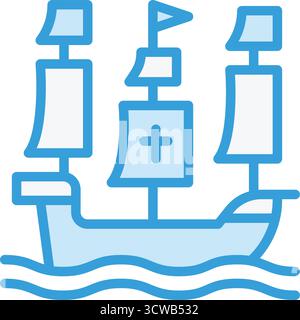 Illustration de conception d'icône de vecteur de navire Illustration de Vecteur