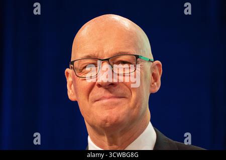 Aberdeen, Écosse, Royaume-Uni. 11 octobre 2025. Premier jour de la conférence annuelle SNP à Aberdeen, Écosse. Pic : le député Steven Flynn prononce un discours d'ouverture à la conférence. Iain Masterton/Alamy Live News. Banque D'Images