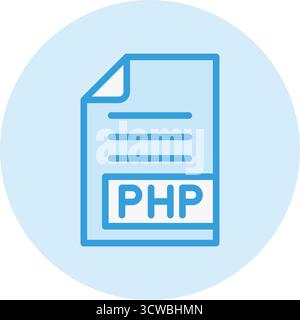 Illustration de conception d'icône vectorielle PHP Illustration de Vecteur