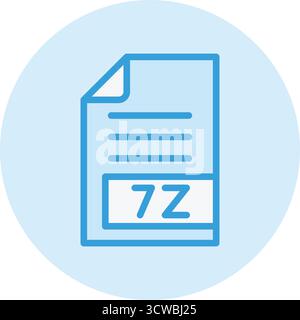 Illustration de conception d'icône de vecteur 7Z Illustration de Vecteur