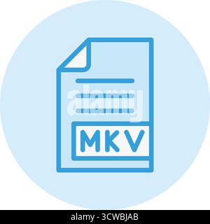 Illustration de conception d'icône de vecteur MKV Illustration de Vecteur
