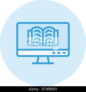 Illustration de conception d'icône vectorielle d'apprentissage en ligne Illustration de Vecteur