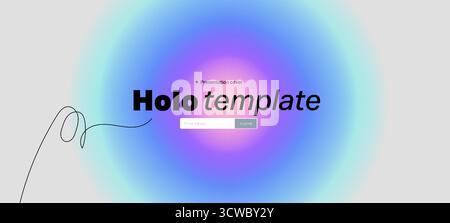 Un halo arrondi ondulé et un élément holographique holo avec un dégradé y2k rose et foncé pour un design irisé ou flou. Illustration de Vecteur