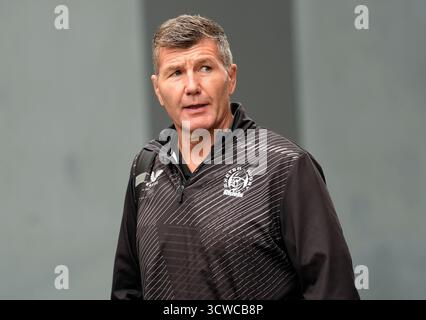 Le directeur du rugby des chefs d'Exeter Rob Baxter avant le Gallagher PREM match à Ashton Gate, Bristol. Date de la photo : samedi 11 octobre 2025. Banque D'Images