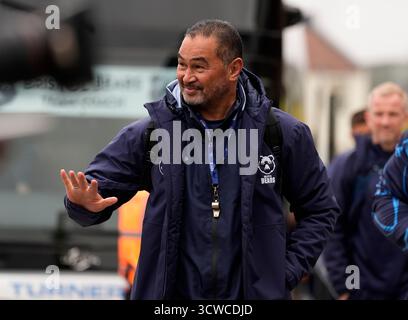Pat Lam, directeur du rugby des Bristol Bears, arrive pour le Gallagher PREM match à Ashton Gate, Bristol. Date de la photo : samedi 11 octobre 2025. Banque D'Images