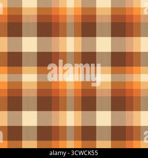 Tartan de motif sans couture d'étape, texture de fond de plaid de trait. Vérification textile vectorielle de tissu d'atelier dans la palette de couleurs orange et claires. Illustration de Vecteur