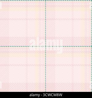 Fade check motif tartan, tissu vectoriel de fond de couverture. Texture textile à carreaux sans couture Glen dans une palette de couleurs blanches et claires. Illustration de Vecteur