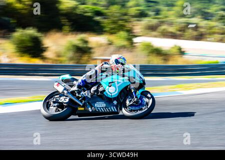Cascais, Lisbonne, Portugal. 11 octobre 2025. Tito Rabat en action lors du Championnat mondial Tissot Superpole sur le circuit d'Estoril, Portugal, le 11 octobre 2025. (Crédit image : © Nuno Reisinho/ZUMA Press Wire) USAGE ÉDITORIAL SEULEMENT ! Non destiné à UN USAGE commercial ! Banque D'Images