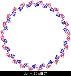 Cadre Doodle avec des éléments colorés. Modèle graphique gouttes de pluie. Boîte de cadre vide mignonne Illustration de Vecteur