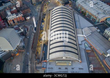 Vue aérienne du Manchester Central Convention Complex Banque D'Images