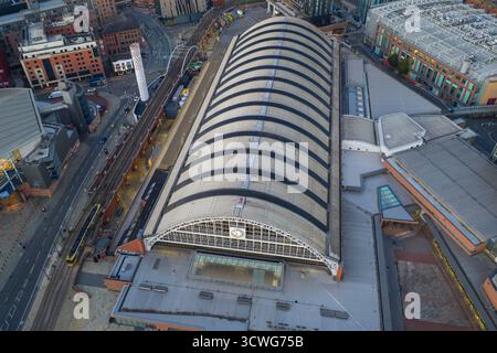 Vue aérienne du Manchester Central Convention Complex Banque D'Images