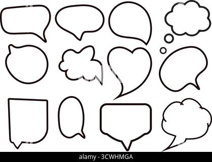 bulle de parole, bulle de pensée, ballon comique, bulle de doodle, bulle dessinée à la main, bulle vectorielle, bulle de chat, ballon de discussion, nuage de conversation, dessin animé Illustration de Vecteur