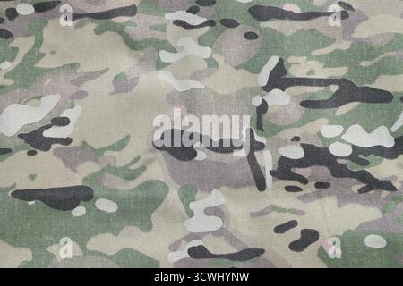 Fond de pièce de texture de tissu de camouflage de force armée multicam gros plan Banque D'Images
