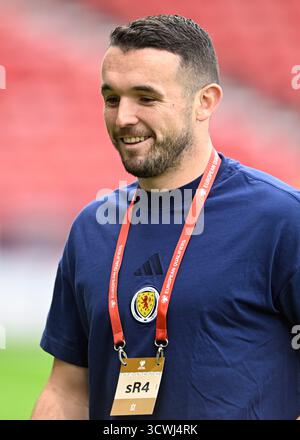 Glasgow, Royaume-Uni. 12 octobre 2025. John McGinn, écossais, lors du match de qualification européen de la Coupe du monde de football Écosse vs Biélorussie à Hampden Park, Glasgow. Le crédit photo devrait se lire : Neil Hanna/Sportimage crédit : Sportimage Ltd/Alamy Live News Banque D'Images