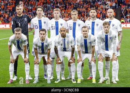 Amsterdam, pays-Bas. 12 octobre 2025. Amsterdam, pays-Bas. 12 octobre 2025. AMSTERDAM, 12-10-2025, JohanCruyff Stadium, saison 2025/2026, qualification pour la Coupe du monde de la FIFA entre les pays-Bas et la Finlande. La photo montre l'équipe Finlande crédit : Pro Shots/Alamy Live News crédit : Pro Shots/Alamy Live News Banque D'Images