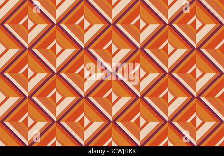 Motif sans couture à carreaux groovy, arrière-plans géométriques vintage, texture en damier psychédélique. Imprimé textile mode hippie funky, style rétro Illustration de Vecteur
