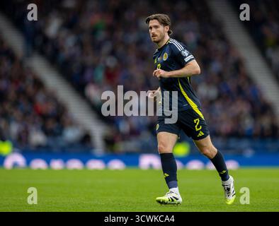 Hampden Park, Glasgow, Royaume-Uni. 12 octobre 2025. Qualifications pour la Coupe du monde International Football, Écosse contre Biélorussie ; Anthony Ralston of Scotland crédit : action plus Sports/Alamy Live News Banque D'Images