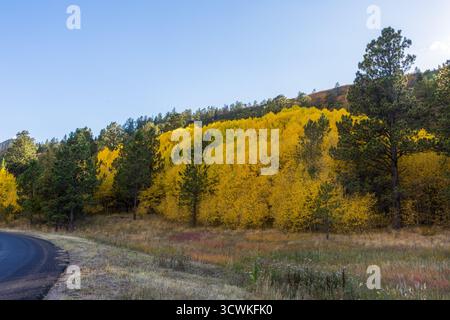 Paysage de feuillage d'automne pittoresque le long de la Highway of Legends National Scenic Byway, allant de Walsenburg à Trinidad dans le Colorado Banque D'Images
