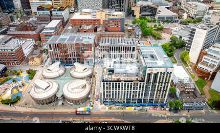 Vue aérienne de Sheffield, une ville du comté anglais du South Yorkshire, Royaume-Uni Banque D'Images