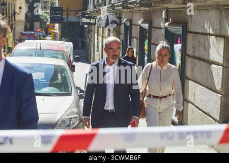 Madrid, 10/07/2025. Hileras Street. Un bâtiment en cours de rénovation s'est effondré, causant plusieurs morts et blessés. Le délégué du gouvernement à Madrid, Francisco Martín Aguirre. Photo : Guillermo Navarro. ARCHDC. Crédit : album / Archivo ABC / Guillermo Navarro Banque D'Images