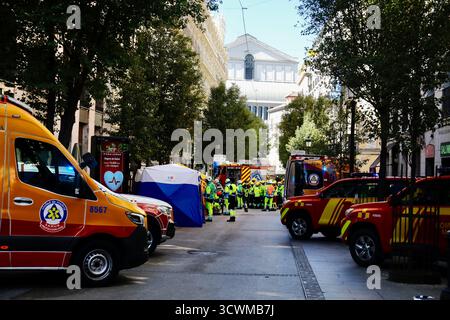 Madrid, 10/07/2025. Hileras Street. Un bâtiment en cours de rénovation s'est effondré, causant plusieurs morts et blessés. Le délégué du gouvernement à Madrid, Francisco Martín Aguirre. Photo : Guillermo Navarro. ARCHDC. Crédit : album / Archivo ABC / Guillermo Navarro Banque D'Images