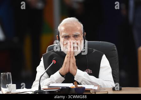 Rio de Janeiro, Brésil, 6 juillet 2025. Le premier ministre indien Narendra Modi, lors d’une réunion lors de la session plénière BRICS 2025. Banque D'Images