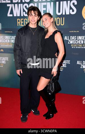 Noah Miguel Oechsle Rodriguez mit Freundin Lara Spengler beim projection spéciale zum Kinofilm All das Ungesagte zwischen uns - regrettant You im Zoo Palast. Berlin, 12.10.2025 *** Noah Miguel Oechsle Rodriguez avec sa petite amie Lara Spengler à la projection spéciale du film All das Ungesagte zwischen uns vous regrettant au Zoo Palast Berlin, 12 10 2025 Foto :Xn.xKubelkax/xFuturexImagex regrettiing 5005 Banque D'Images
