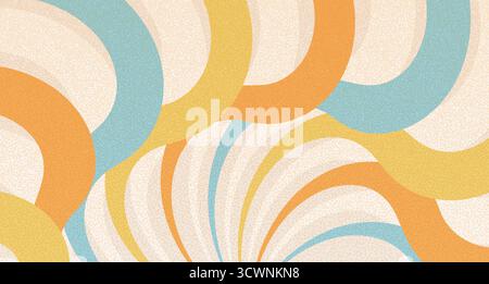 Fond étoilé tordu groovy. Illustration abstraite de rayons de soleil en spirale rétro. Décoration de lignes dynamiques ondulées vectorielles. Carnaval Wiggle Stripes vintag Illustration de Vecteur