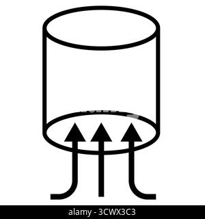 icône d'aspiration. tuyau ou tube d'aspiration d'air chaud ou froid. trois flèches symbolisant le symbole d'aspiration. style plat. Banque D'Images