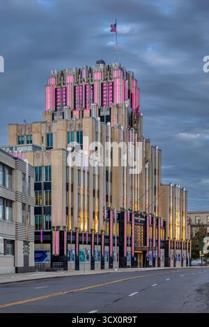 Syracuse, New York : chef-d'œuvre de l'art déco, l'édifice Niagara-Mohawk, construit en 1932. Banque D'Images
