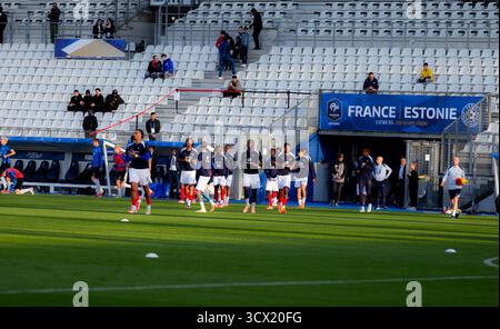 Grenoble, France. 13 octobre 2025. La France en action lors du match de qualification du Championnat d'Europe des moins de 21 ans de l'UEFA 2027 entre la France et l'Estonie au stade des Alpes à Grenoble (Constance Bugaut/SPP) crédit : SPP Sport photo de presse. /Alamy Live News Banque D'Images