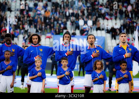 Grenoble, France. 13 octobre 2025. La France en action lors du match de qualification du Championnat d'Europe des moins de 21 ans de l'UEFA 2027 entre la France et l'Estonie au stade des Alpes à Grenoble (Constance Bugaut/SPP) crédit : SPP Sport photo de presse. /Alamy Live News Banque D'Images