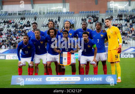 Grenoble, France. 13 octobre 2025. La France en action lors du match de qualification du Championnat d'Europe des moins de 21 ans de l'UEFA 2027 entre la France et l'Estonie au stade des Alpes à Grenoble (Constance Bugaut/SPP) crédit : SPP Sport photo de presse. /Alamy Live News Banque D'Images
