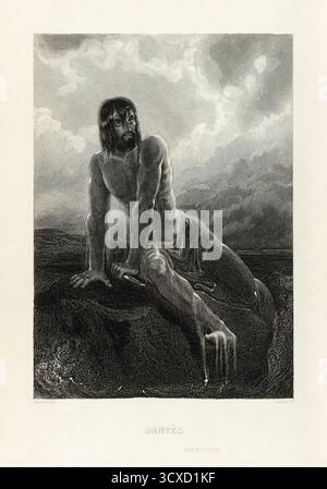 « Dantès (Monte Cristo) » de l’artiste français Paul Gavarni (1804-1866) montrant Edmond Dantès émergeant de la mer après son évasion dramatique du Château d’If. Photographie d'une illustration originale de livre tirée d'une première édition de 1846 de "le Comte de Monte-Cristo" par Alexandre Dumas (1802-1870). Crédit : Collection privée / AF Fotografie Banque D'Images