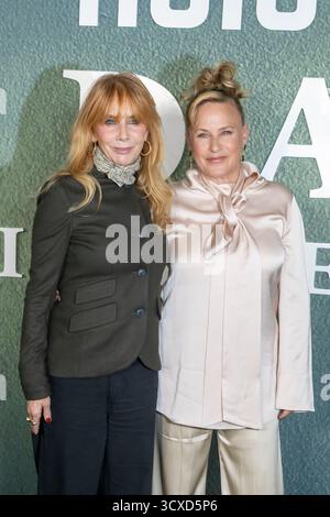 New York, États-Unis. 13 octobre 2025. (G-d) Rosanna Arquette et Patricia Arquette assistent à la création New-yorkaise de Murdaugh : Death in the Family de Hulu au 7 Hudson Square. Crédit : SOPA images Limited/Alamy Live News Banque D'Images