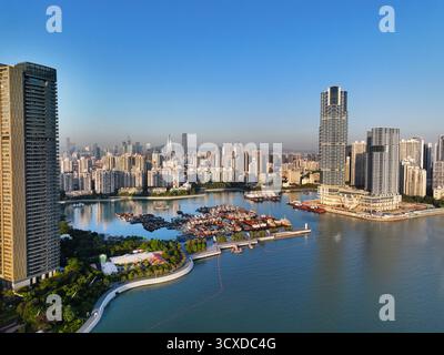 Shenzhen Nanshan Shekou Landmark Chine Merchants Tower Sea World photographie aérienne Banque D'Images