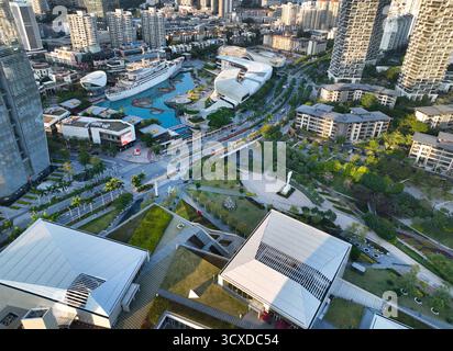 Shenzhen Nanshan Shekou Landmark Chine Merchants Tower Sea World photographie aérienne Banque D'Images