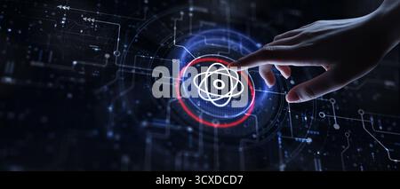 Concept d'informatique quantique : révolutionner le traitement de l'information grâce à la mécanique quantique. Banque D'Images