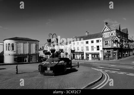 Vue de la High Street à Lutterworth Town, Leicestershire, Angleterre, Royaume-Uni Banque D'Images