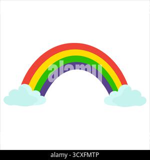 Illustration vectorielle de l'arc-en-ciel dans les nuages Illustration de Vecteur