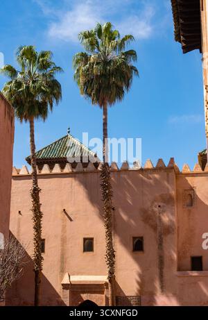 Marrakech, Maroc, Afrique : les tombeaux saadiens, nécropole royale historique à l'intérieur du quartier royal de la kasbah, lieu de sépulture de la monarchie marocaine Banque D'Images