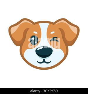 Cute Dog Mascot logo - vecteur de dessin animé Puppy ludique pour la marque d'animaux de compagnie et la conception d'animaux Illustration de Vecteur