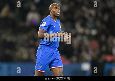 Paris, France. 10 octobre 2025. Jean-Philippe Mateta lors du match de qualification de la Coupe du monde de la FIFA 2026 France vs Azerbaïdjan au Parc des Princes le 10 octobre 2025 à Paris. Crédit : DPPI Media/Alamy Live News Banque D'Images
