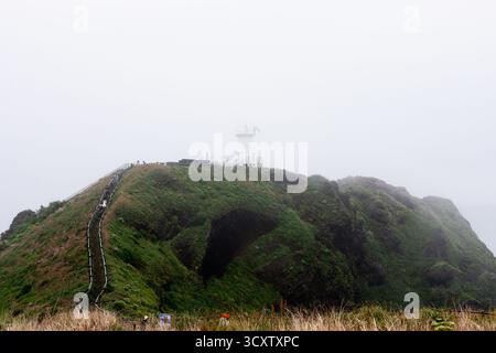 Sentier de randonnée côtière du Cap Seopjikoji, île de Jeju Banque D'Images