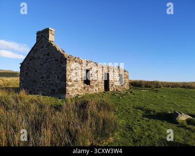 Ruines du village de Shiaba, sur l'île de Mull, sur le domaine d'Argyll, abandonnées pendant les Highland Clearances en Écosse, faisant écho à un passé tragique. Banque D'Images